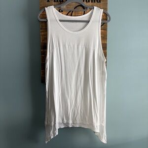 ZYIA Long Slit Finesse Tank Top Tunic White size XL